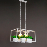 【灯的艺术与设计】田园美式铁艺餐厅吧台工作室i花盆植物吊灯