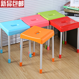 塑料面钢管凳子加厚型 塑料高凳餐桌凳换鞋凳 收纳凳子时尚包邮