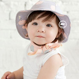 春夏韩国女孩可爱盆帽女宝宝遮阳帽子儿童公主帽婴儿布帽出游帽子