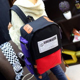 韩版双肩包女男撞色运动潮版初中学生书包旅行背包旅行背包