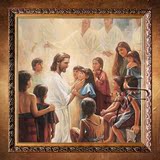 耶稣爱小孩基督天主教圣像壁画油画纯手绘 高清喷绘微喷仿真包邮