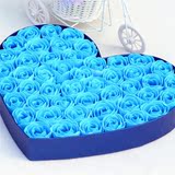 包邮肥皂花礼品心形50朵玫瑰香皂花礼盒送男女友生日实用创意批发