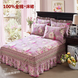 全棉韩版单件床裙式蕾丝床罩1.8米床套双人床单1.5米纯棉外贸特价