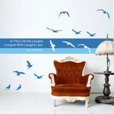 客厅沙发背景墙个性创意贴纸地中海风格墙贴 海鸥蓝色天空小鸟