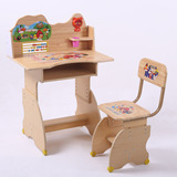 儿童学习桌原木小学生书桌书架组合儿童小课桌写字桌椅子F2U