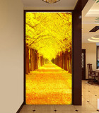 无缝大型壁画欧式油画壁纸3d电视玄关走廊背景墙墙纸黄金满地大道