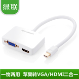 绿联 苹果Mini DP转hdmi+VGA转换器转接线 mac雷电接电视机投影仪