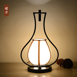 新中式禅艺台灯装饰花瓶布艺灯罩特色中国元素个性创意房间床头灯