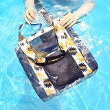 新款时尚沙滩游泳包健身透明洗漱网眼包单肩包女包韩版旅行收纳袋
