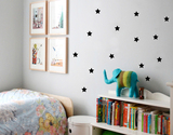 北欧童品独家定制ins 小星星背景黑白色图案墙贴纸创意儿童房装饰