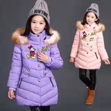女童棉衣童装冬装加厚外套2015新款中大童棉袄儿童棉服中长款N53