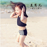 新款韩国 0-8岁中小女童分体泳衣 可爱女孩 蕾丝公主 儿童比基尼