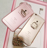 玫瑰金指环支架iphone6粉色手机壳6s苹果6plus超薄保护套外壳女