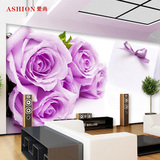 定制无缝大型壁画 客厅电视背景墙个性墙纸影视墙壁纸粉红玫瑰