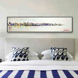 金石现代卧室床头装饰画 酒店宾馆挂画有框壁画客厅抽象油画墙画