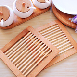 川岛屋 日式方形竹制餐垫 锅垫 杯垫 盘垫 隔热垫 碗垫