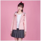 2016春装新款 韩版青少年女中学生刺绣少女短款风衣外套 女