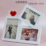 韩式心形实木相框摆台7寸6寸组合照片框相架情侣影楼结婚礼物包邮