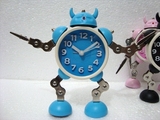 齿轮机器人包邮创意可爱个性闹钟送男生的生日礼物多色 金属台钟