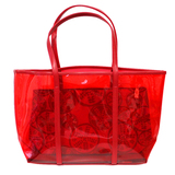 雅诗兰黛春季红石榴系列大包 红色透明防水带内胆包果冻包母子包