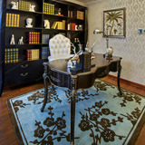 时尚中式客厅茶几地毯卧室床边宜家地毯书房样板间晴纶地毯可定制