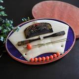 【时光的香气】日本古董漆器 木胎莳绘簪梳 发簪 一套4件 带原盒