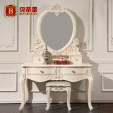 欧式家具 法式梳妆台 荷花白化妆桌 1.2米欧式化妆台 1米时尚妆台