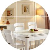 可折叠圆形实木钢化玻璃大理石餐桌椅组合小户型简约现代饭桌