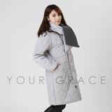2015冬季新款棉服加厚羽绒服女轻薄中长款韩版棉袄外套带围巾