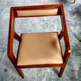 美式餐厅椅酒店靠背椅子纯实木扶手椅原木家用办公椅休闲咖啡椅