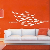 8998 鱼群艺术 沙发电视背景墙装饰墙贴纸 浴室玻璃瓷砖防水磨砂