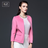 IKZ2016春装新款欧美高端大牌双面羊绒大衣女短款双面呢毛呢外套