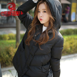 外套女中长款韩国学院风宽松大码黑色2015冬季休闲保暖外套