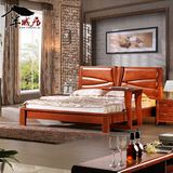 特价桃花芯木实木床 1.8米双人床全实木床婚床 现代中式实木家具