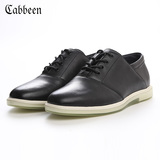 Cabbeen/卡宾男士商务休闲鞋 黑色经典平底系带男鞋3153204007