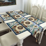 美式乡村田园欧式地中海棉麻桌旗餐桌垫 餐垫 杯垫 茶几布柜旗床