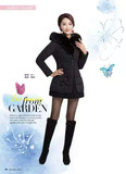 2015新款时尚艾莱依811韩版女士短款羽绒服半九成品含高仿真毛领