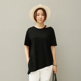 韩国正品代购SZ-T8675纯色休闲不规则T恤 7月