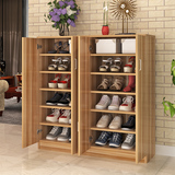 特价包邮实木色鞋柜多层大容量简约现代对开门鞋架组装玄关门厅柜