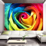 颐雅大型壁画无缝油画抽象玫瑰花卉整体客厅电视背景墙壁纸3D墙纸