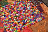 多彩球球 加厚民族家居 尼泊尔手工羊毛毡 大球球垫子各种尺寸