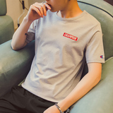 2016夏季新款男生短袖t恤男士韩版港风潮流圆领青少年日系体恤衫T