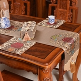 新中式高档桌旗中风古典桌布客厅餐桌电视柜茶几布艺床旗包邮