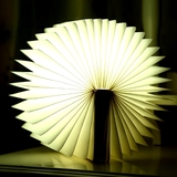 书灯 USB充电装饰折叠台灯创意变色LED书本灯 皮质便携式翻页折纸