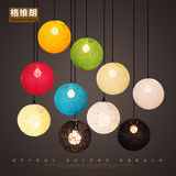 北欧现代简约餐厅单吊灯创意个性东南亚藤艺酒吧台咖啡厅麻球灯饰