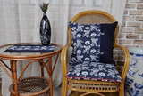中式家居古典全棉加厚蓝印花帆布滚边坐垫凳垫椅垫沙发垫（含芯）