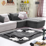 尼西米客厅地毯 现代简约 卧室灰色图案地毯 特价现代时尚茶几垫