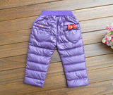 专柜品质童装秋冬季保暖羽绒长裤女童女宝宝90%白鸭绒羽绒裤紫色