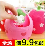 创意潮流可爱草莓迷你桌面垃圾桶 韩式甜美摇盖式优质小物收纳桶