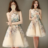 16夏季新款韩版可爱公主洋装小礼服娃娃领蓬蓬裙少女加大码连衣裙